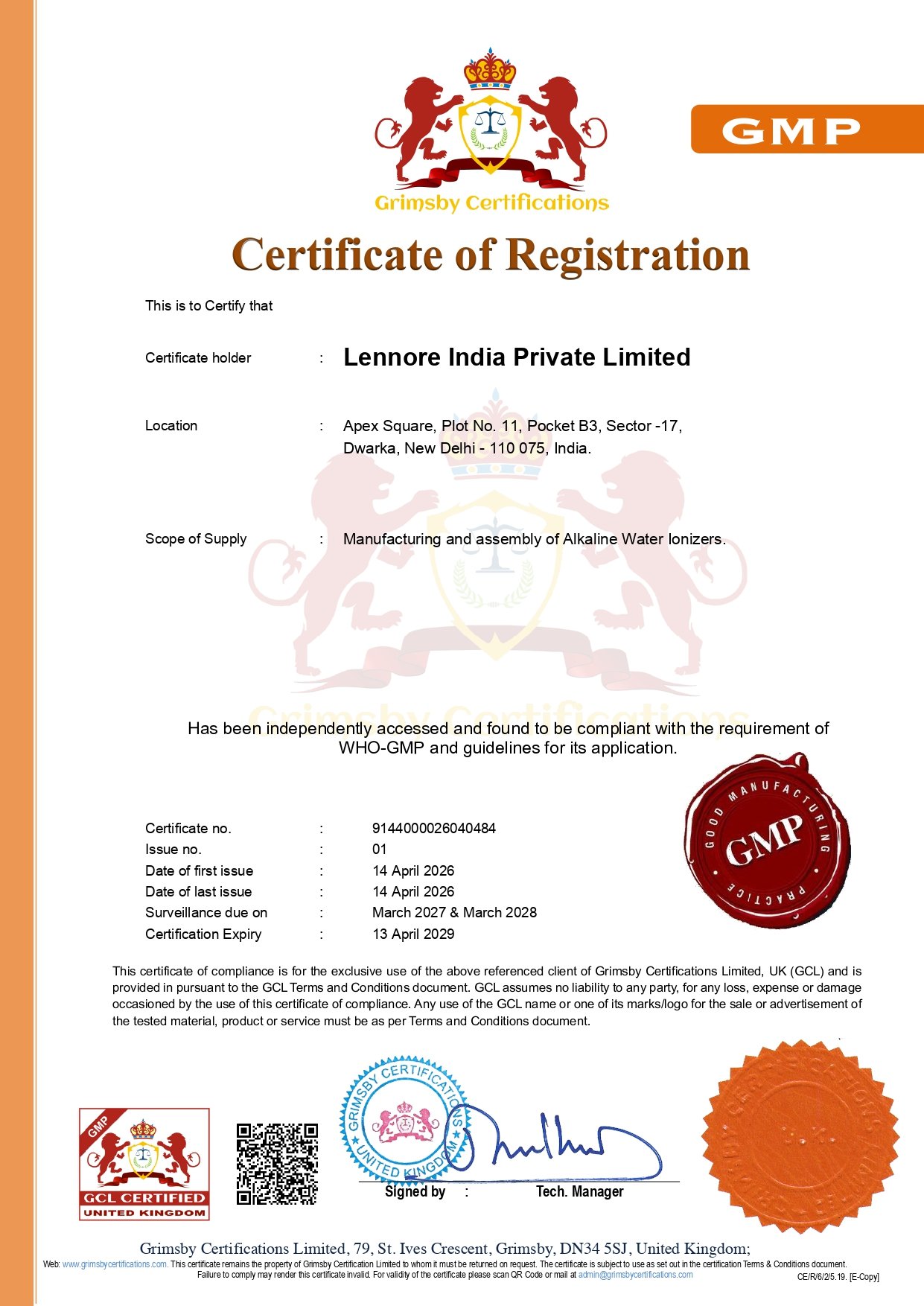 Lennore certification 4